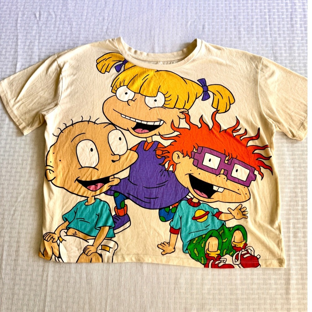 Nickelodeon Rugrats Graphic Tee Cream XL 15-17 Tommy Chuckie Angelica Retro 90s